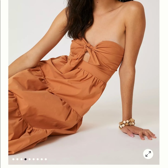 Anthropologie Tie-Front Midi Dress - Picture 3 of 4